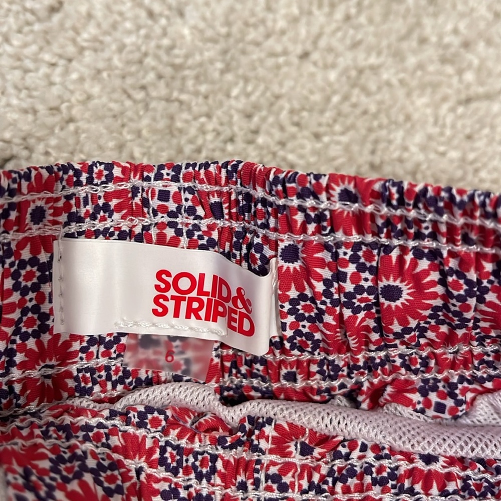 Set of 2 Solid and Striped Boys Bathing Suit Shorts size 6 - Picture 5 of 9